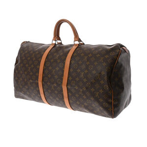 Louis Vuitton Keepall Bag Monogram Bandouliere Canvas Brown Boston